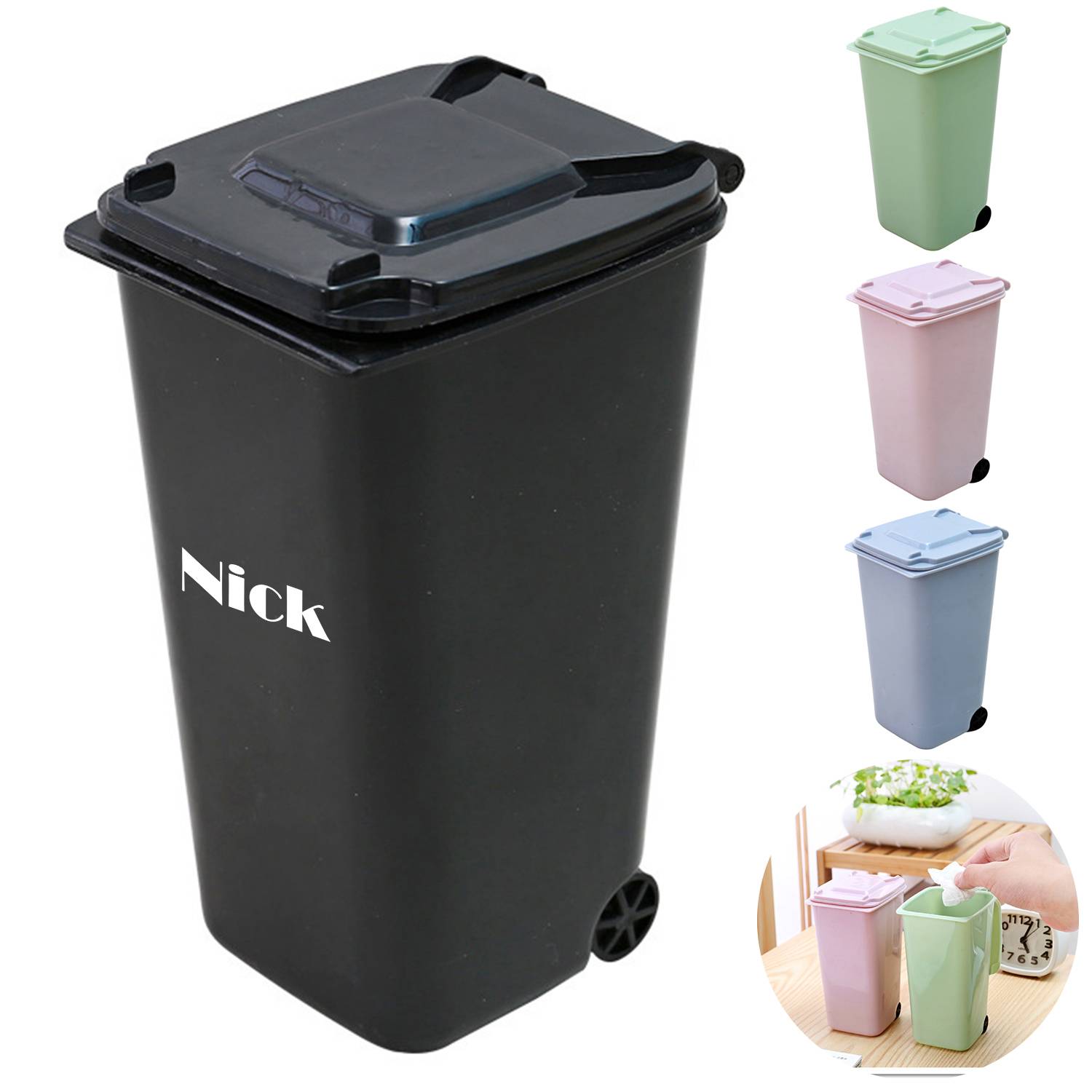 Mini Plastic Desktop Trash Can 2