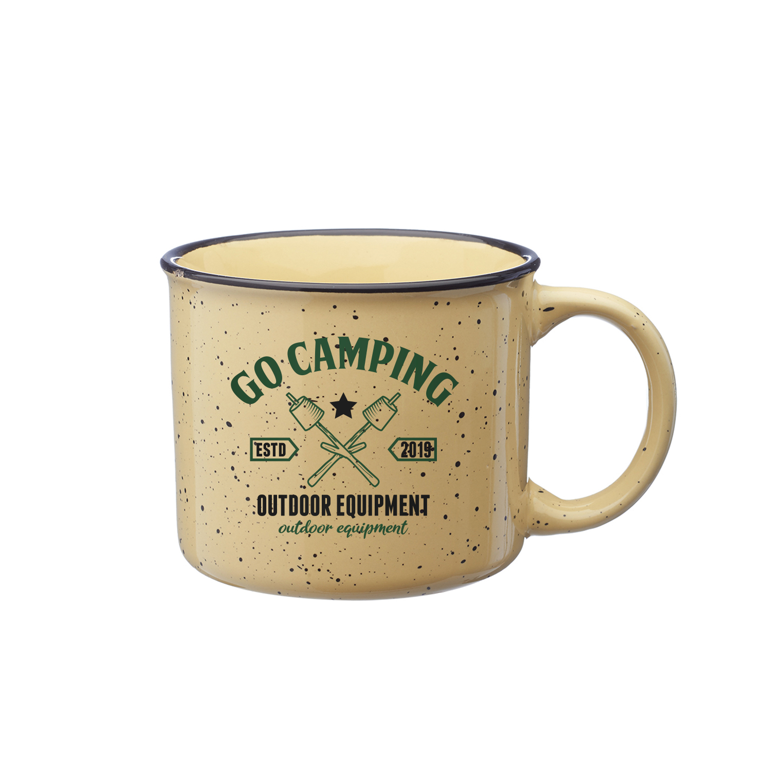 13 oz. Ceramic Campfire Custom Coffee Mug (2 Color Imprint) 9