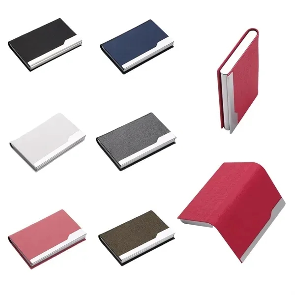 Metal Business Card Holder with Customized PU Leather 5