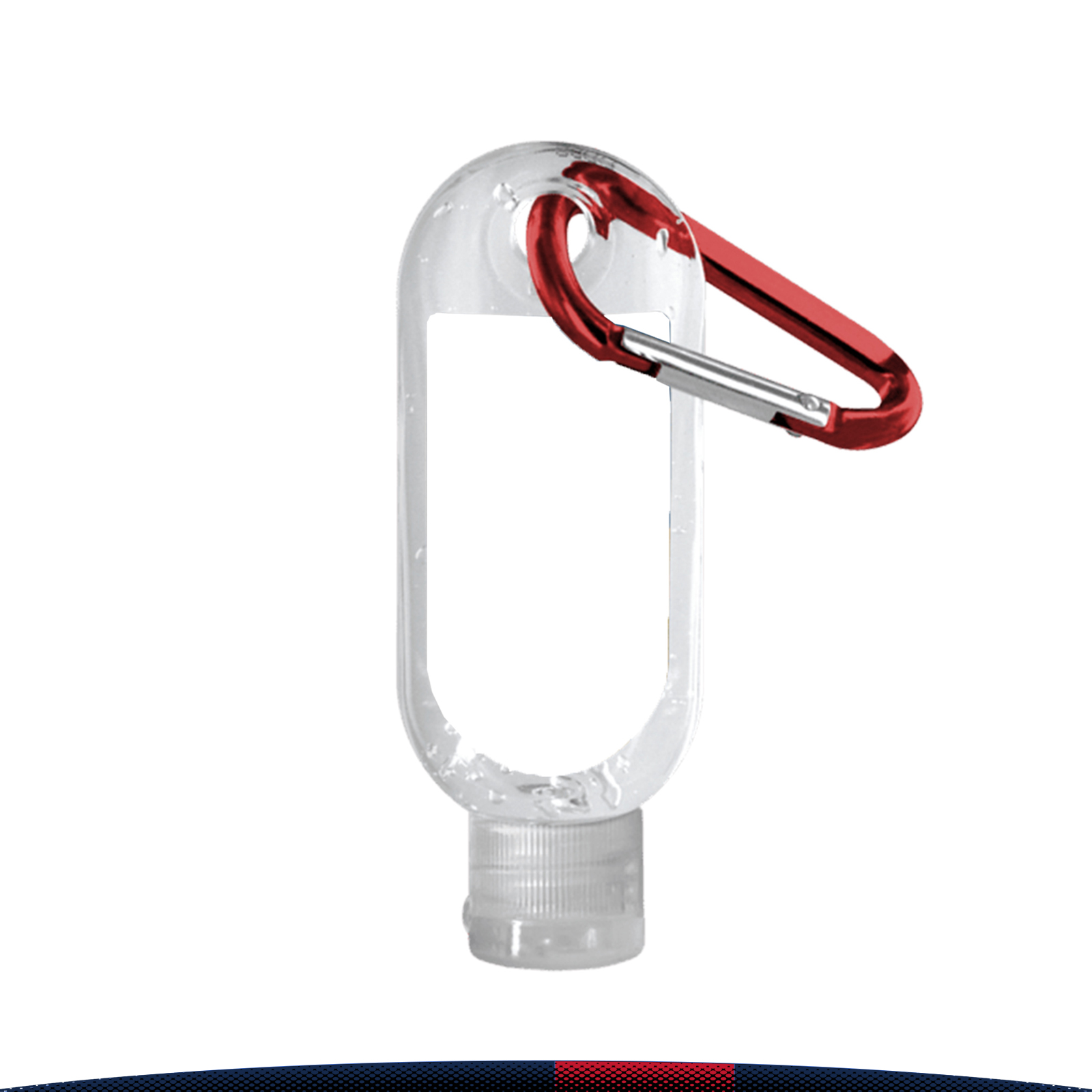 1.9 oz. Pabuk Clear Bottle Clear Sanitizer With Carabiner 15