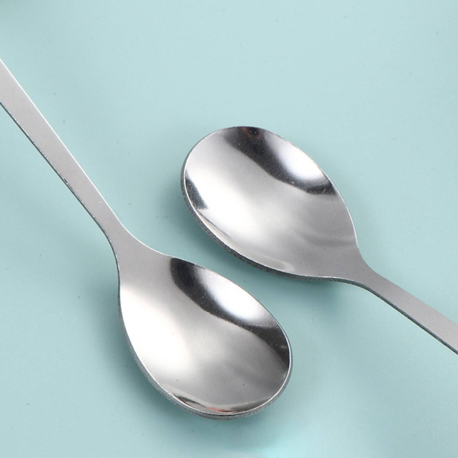 Stainless Steel Tea Coffee Dessert Ceramic Ball Spoon 4
