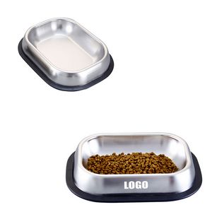 Big Rectangle Metal Pet Food Bowl 18