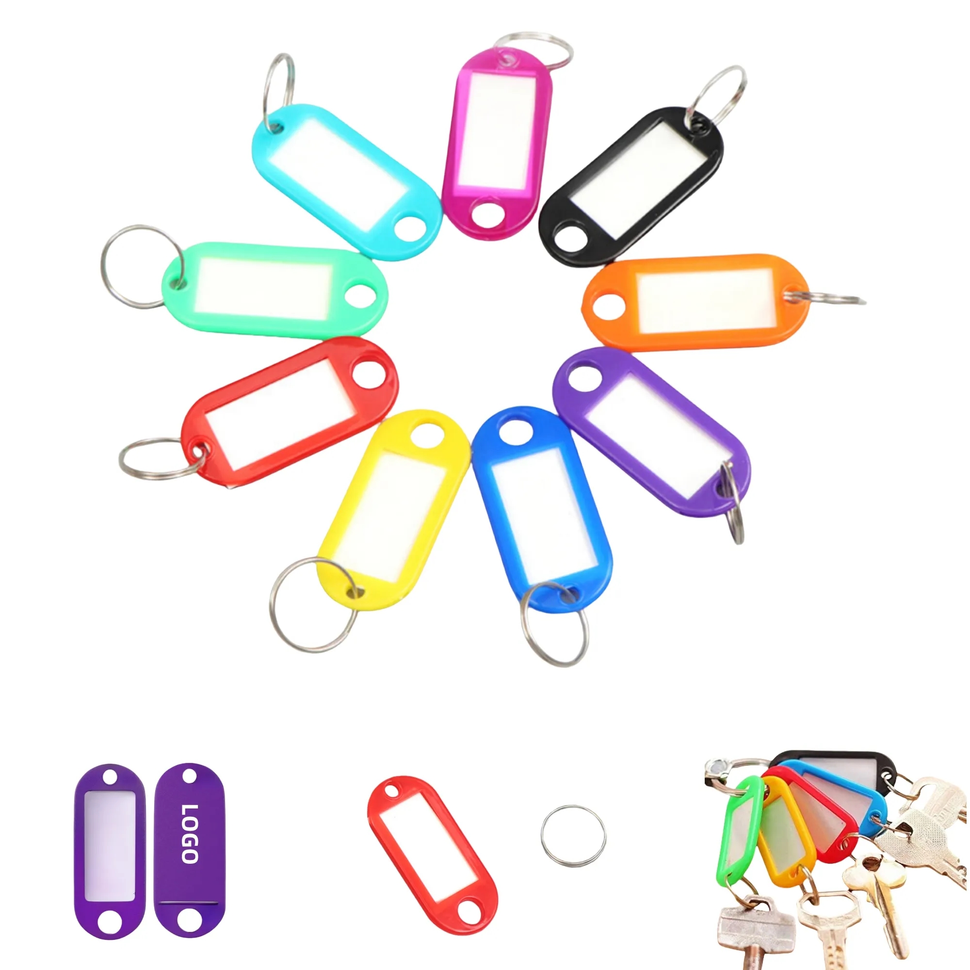 Durable Plastic Key Ring Tag Label Card 6
