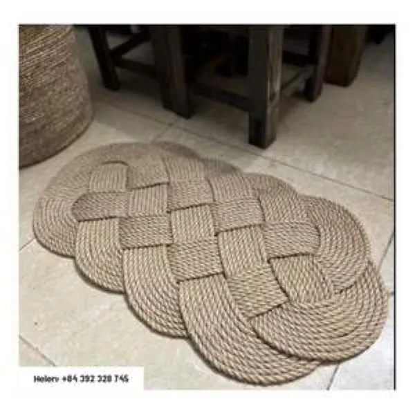 Non-Slip Jute wave shape rug 2