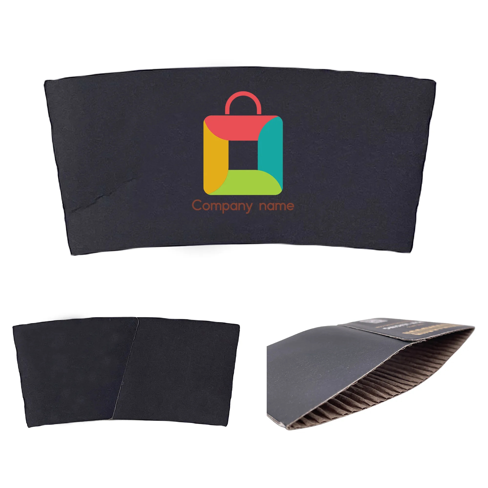 Disposable Absorbent Corrugated Coffee Cup Paper Sleeve 1