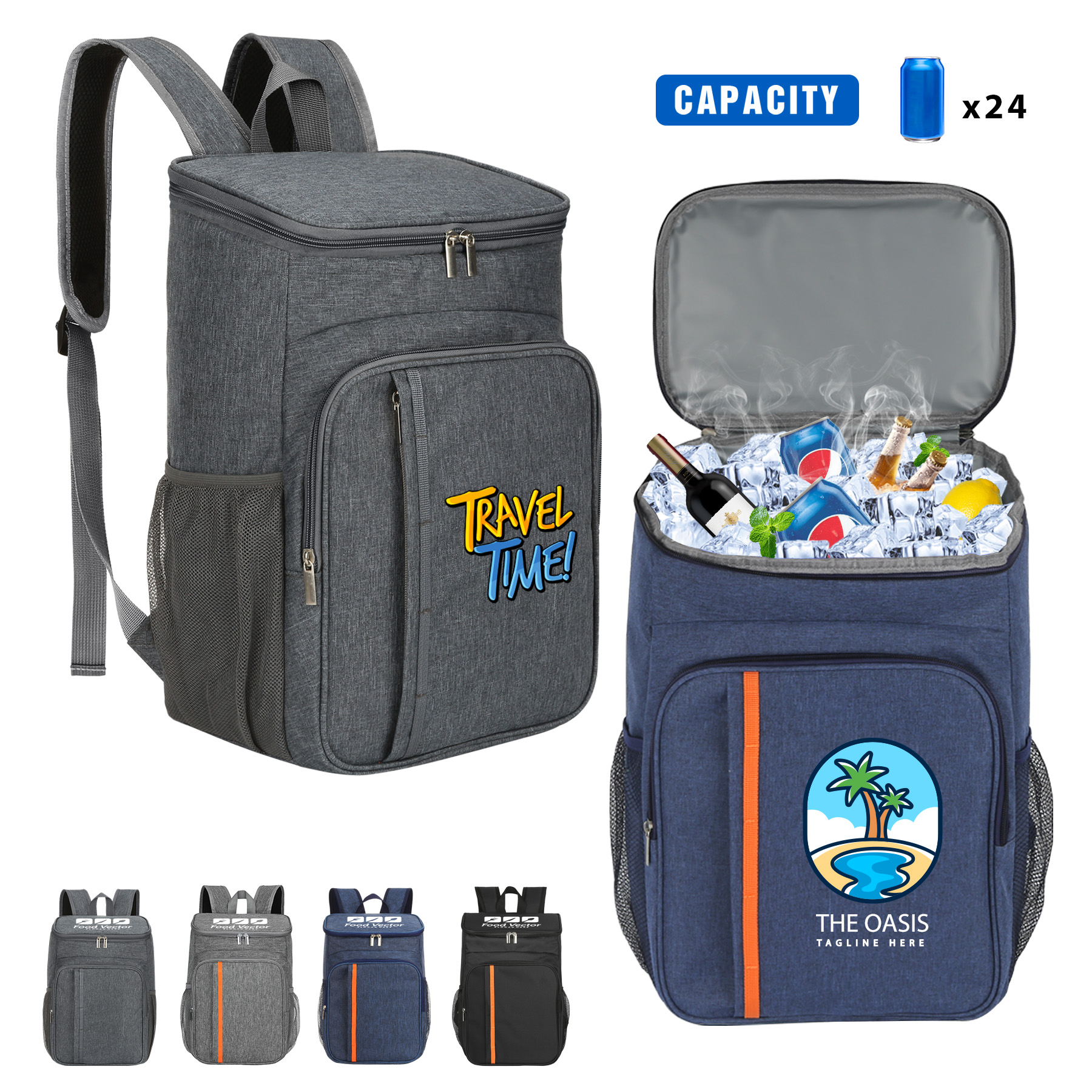 24 Can Insulated Backpack Cooler Bag 5