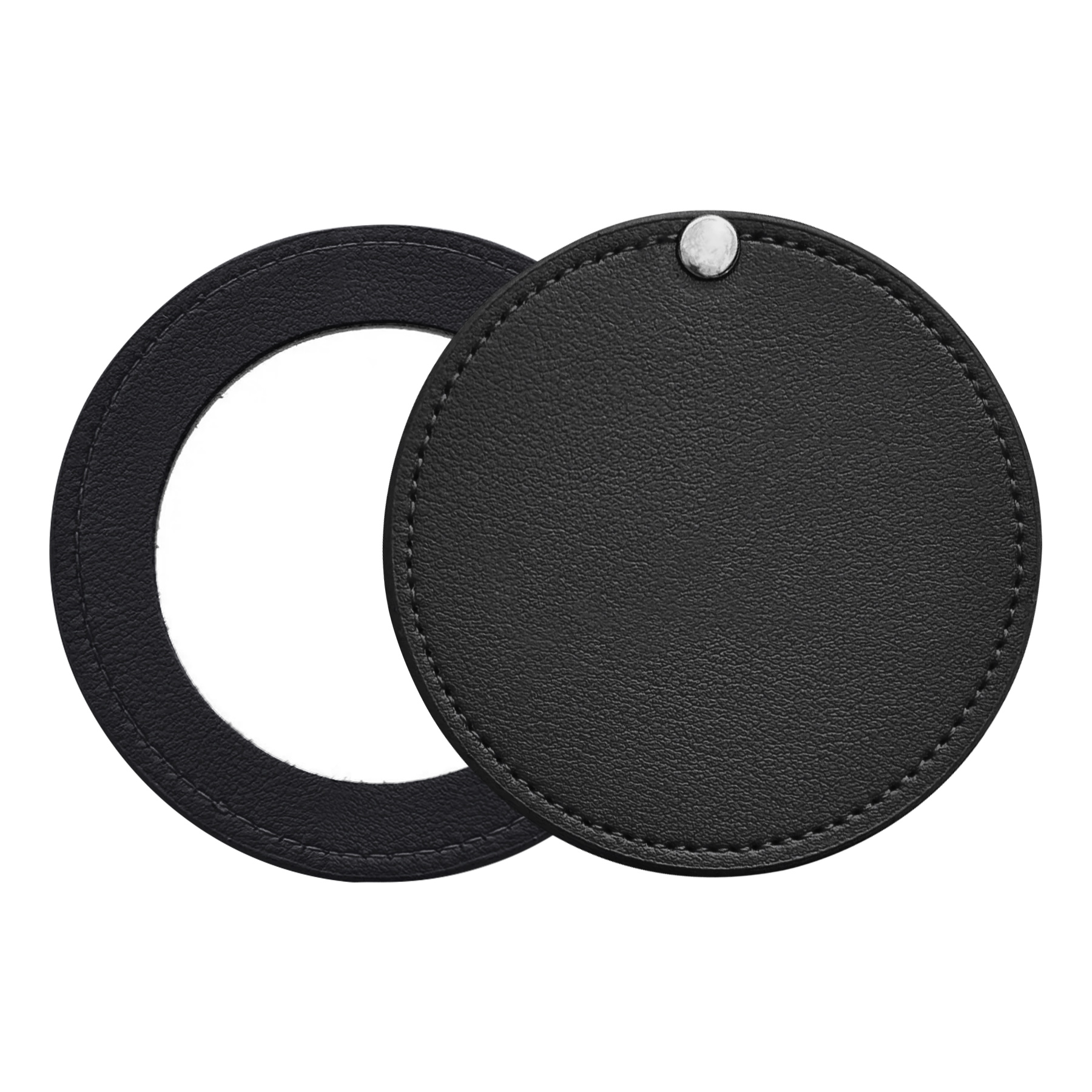 Mini Portable Round PU Makeup Mirror 4
