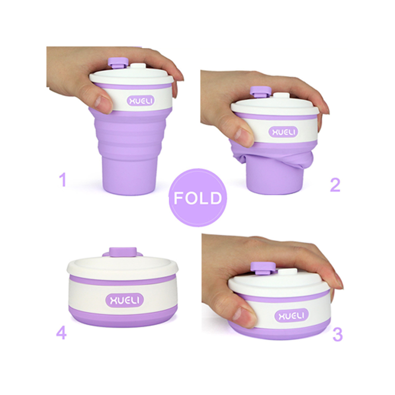 12 OZ Portable Foldable Silicone Coffee Cup 5