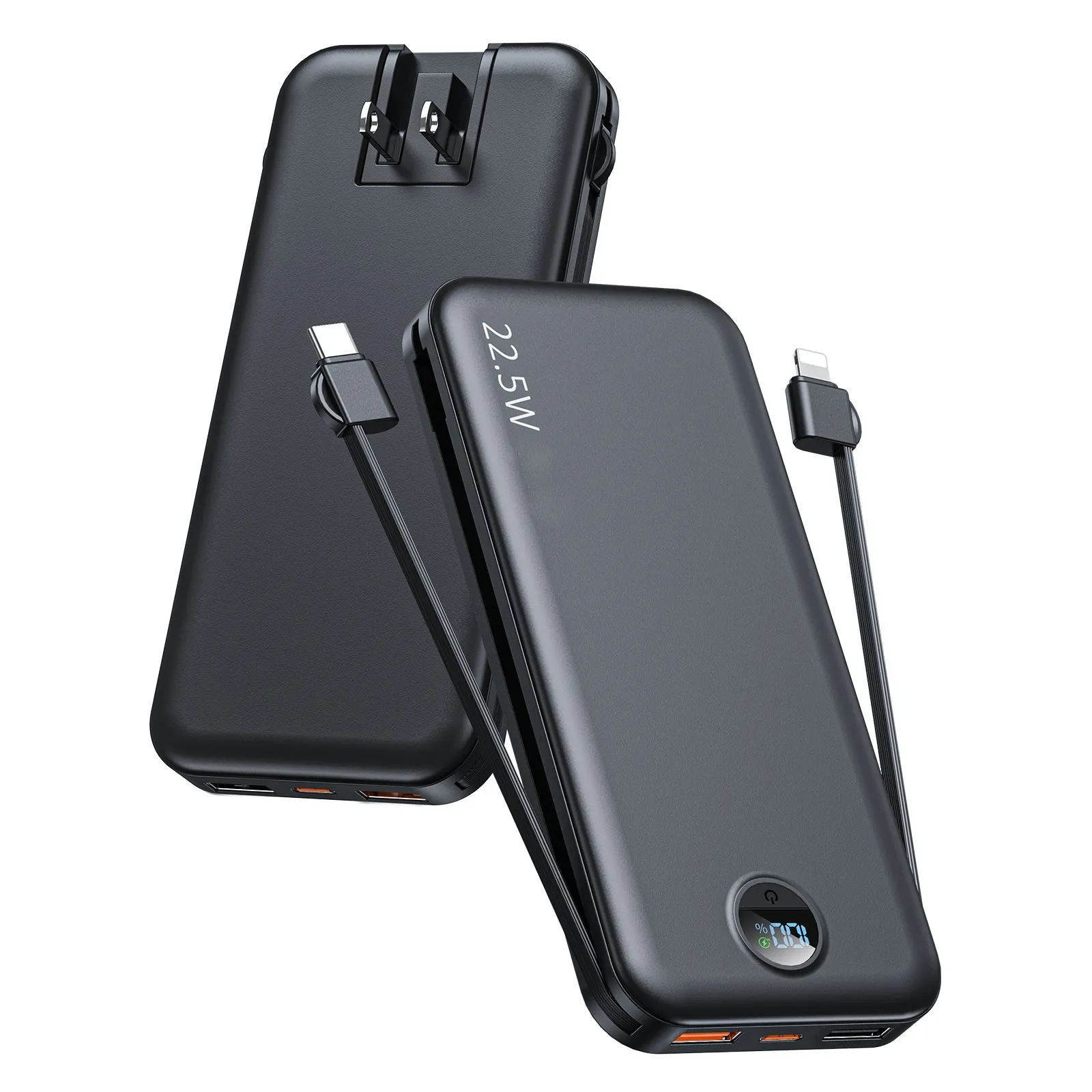 All in One 12000mAh Portable Charger with AC Wall Plug 1