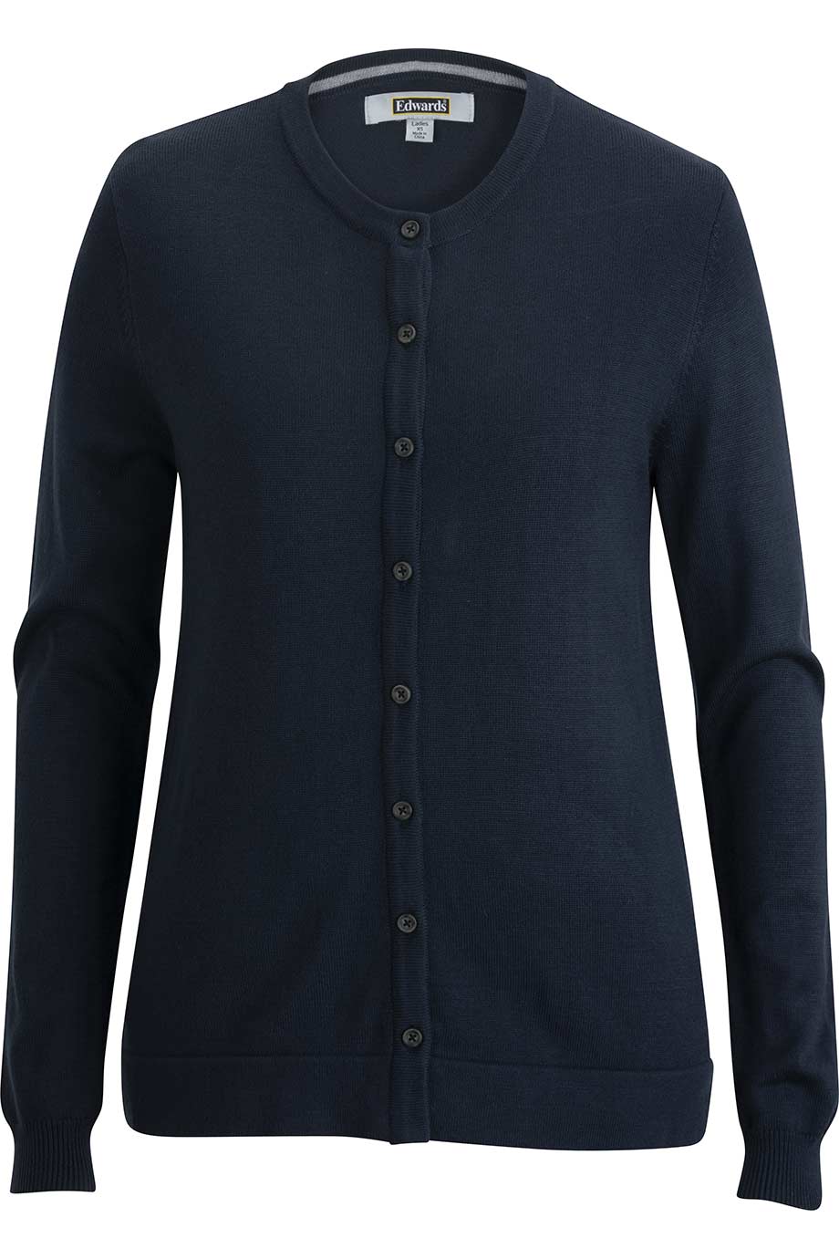Ladies Crew Neck Button Front Cardigan 2