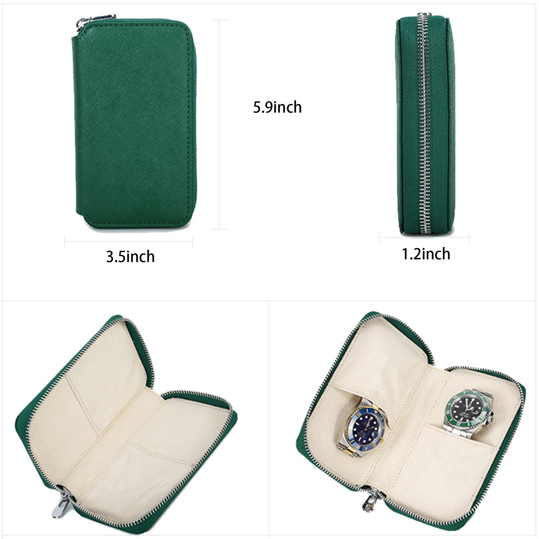 Genuine Leather Portable Watch Storage Travel Cosmetic bag 5