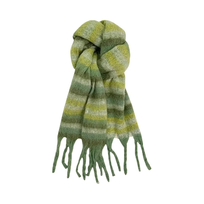 Warm Color-Block Knit Winter Scarf 10