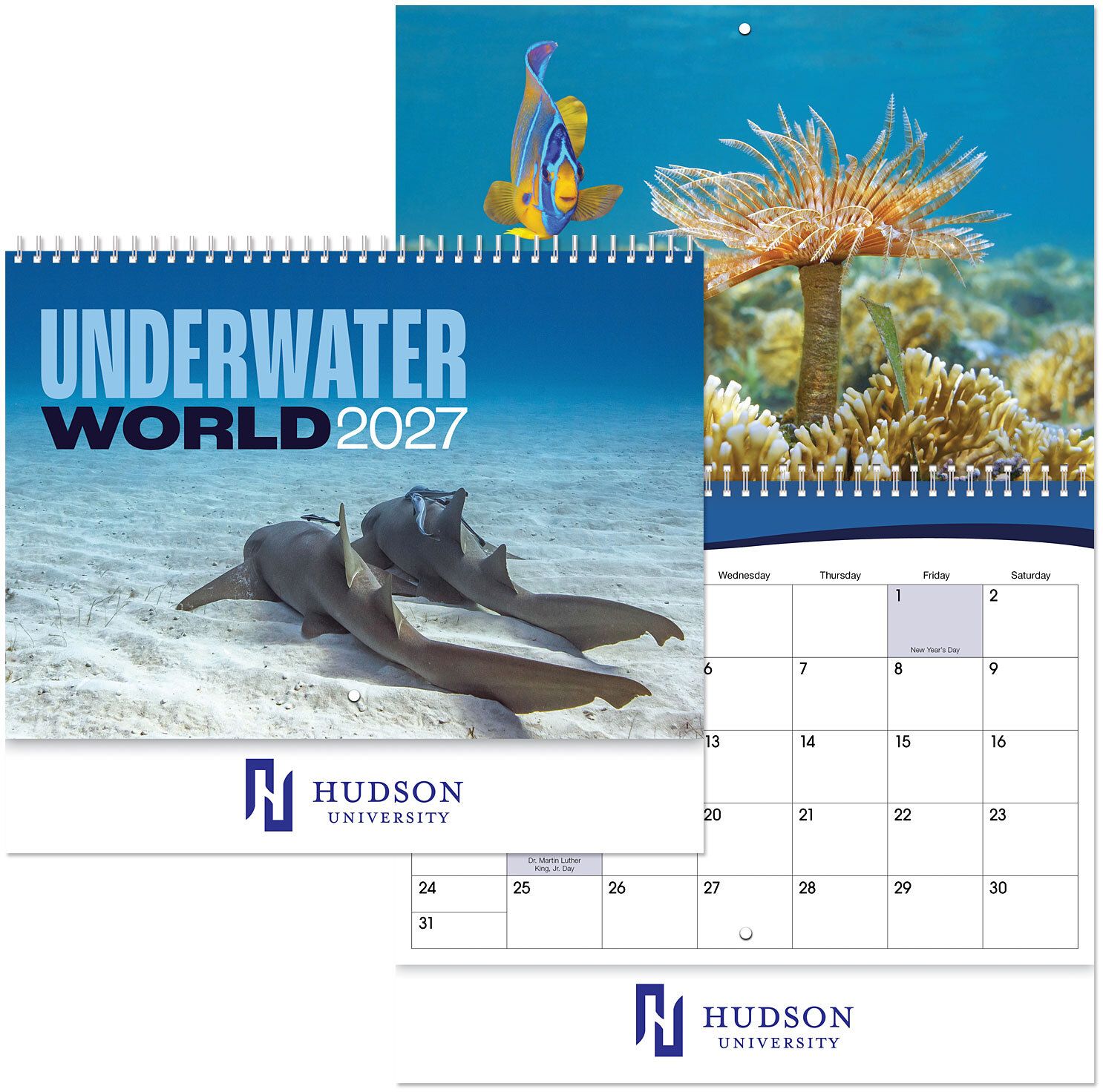 UNDERWATER WORLD SPIRAL WALL CALENDAR