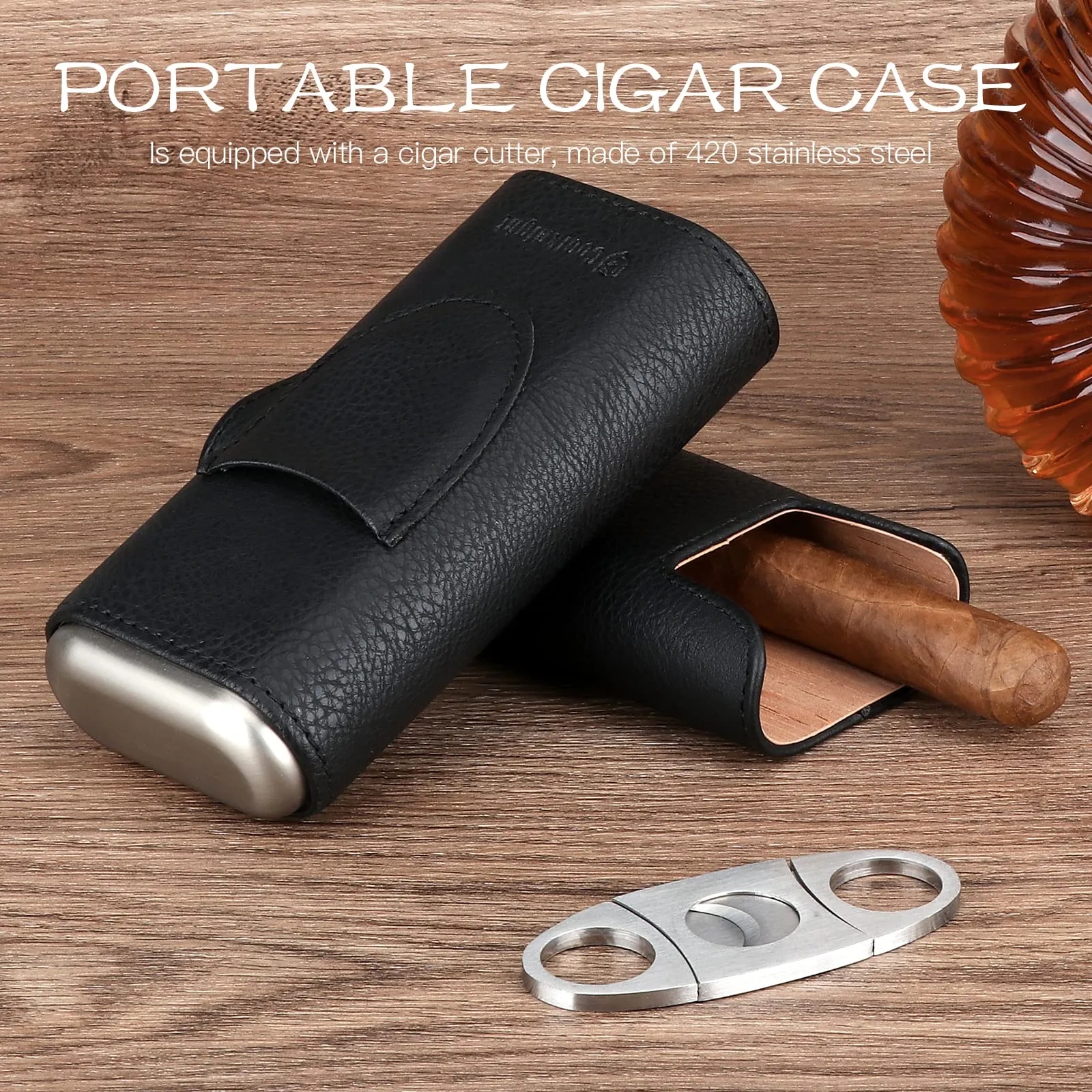 Wholesale Portable Leather Travel Humidor 9