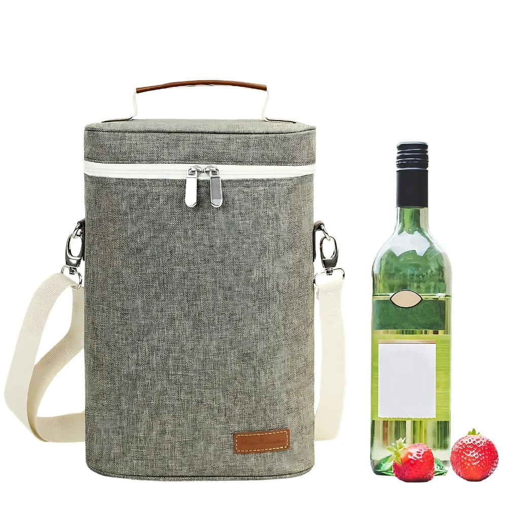 2-Bottle Insulated Wine Tote Carrier 6