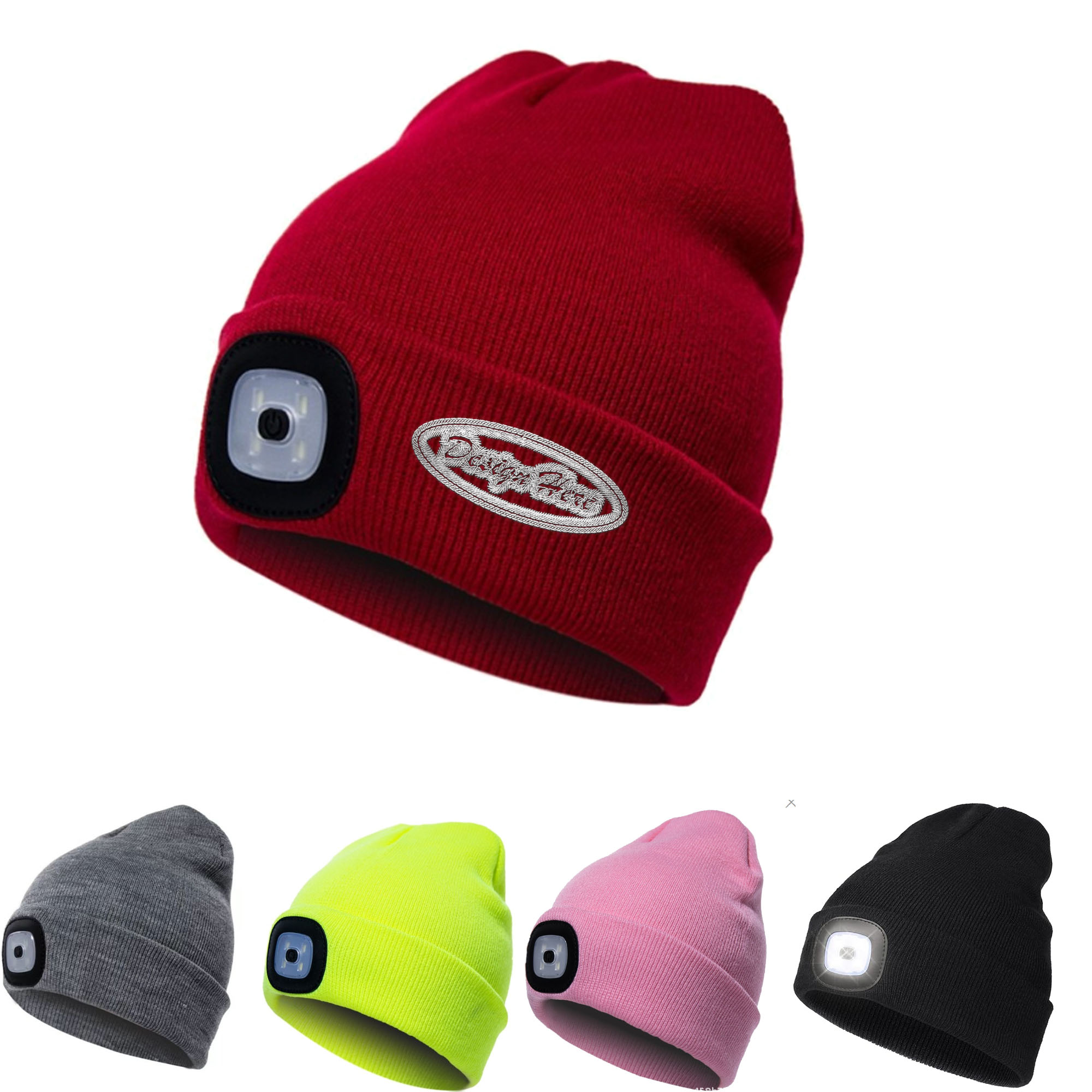 Winter LED Beanie Hat with Headlamp, USB Rechargeable for All 3