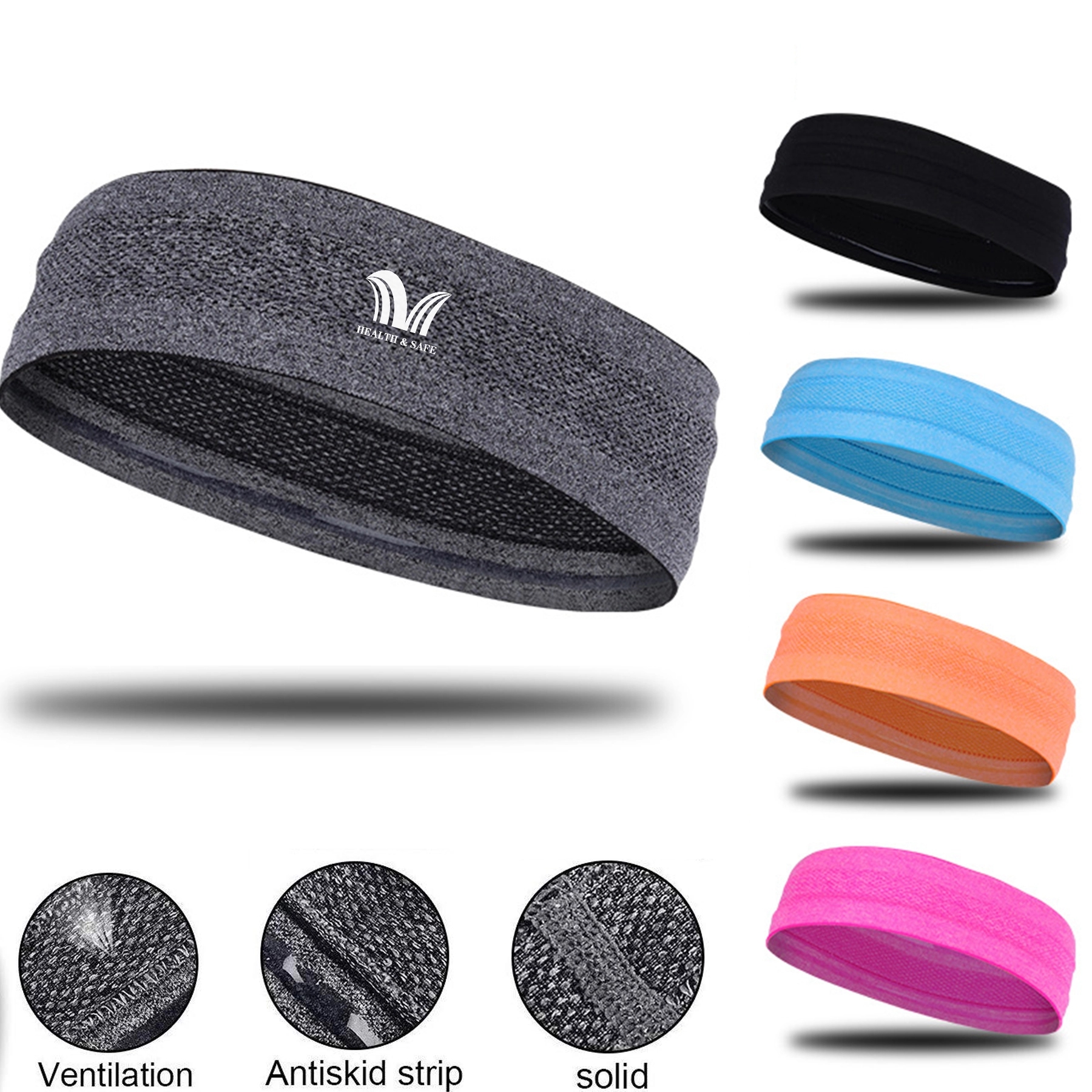 Moisture-Wicking Polyester Sports Headband 1