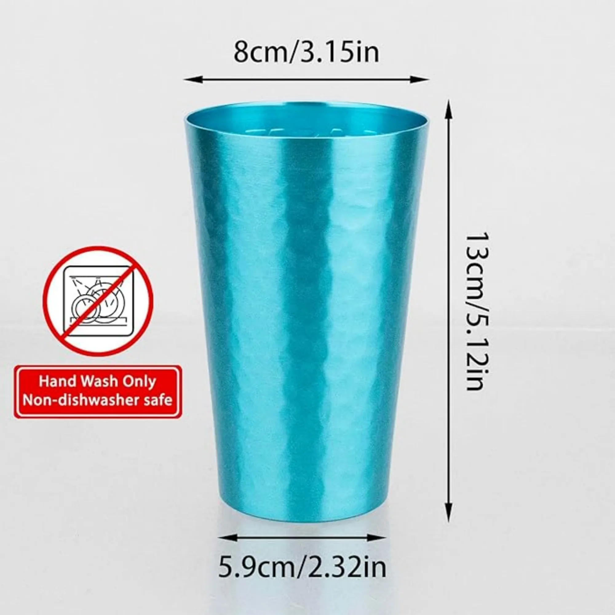MOQ 15oz Aluminum Metal Anodized Hammered Drinking Cup 4