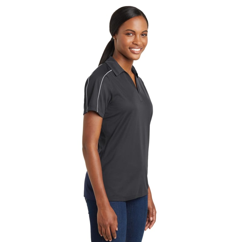 Sport-Tek Women's Micropique Sport-Wick Piped Polo. 10