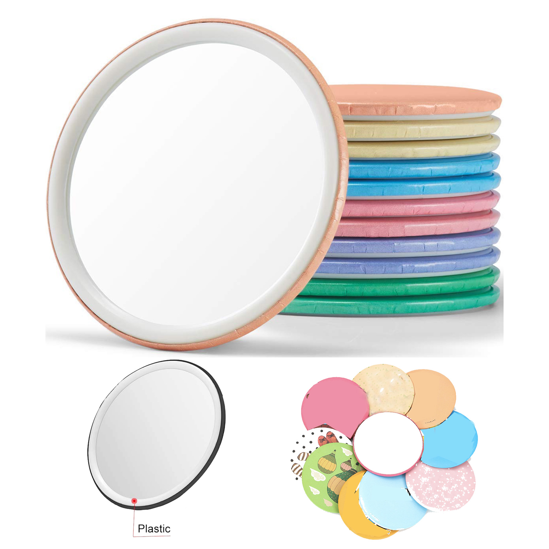 Compact Mirror Bulk Round Makeup Glass Mirror 2