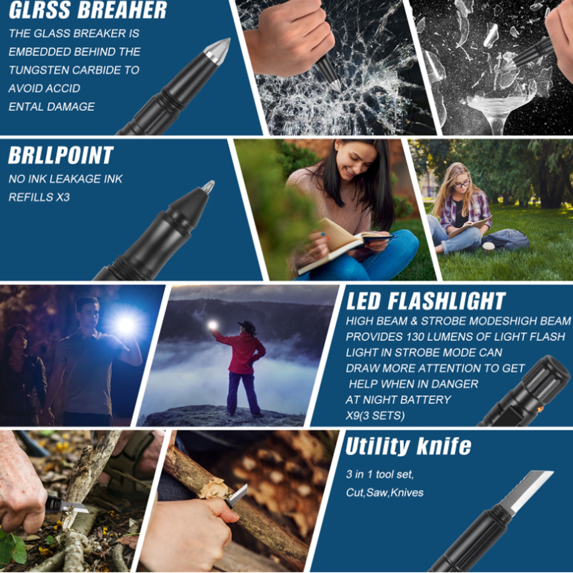 9-in-1 Tactical Survival Pen 2