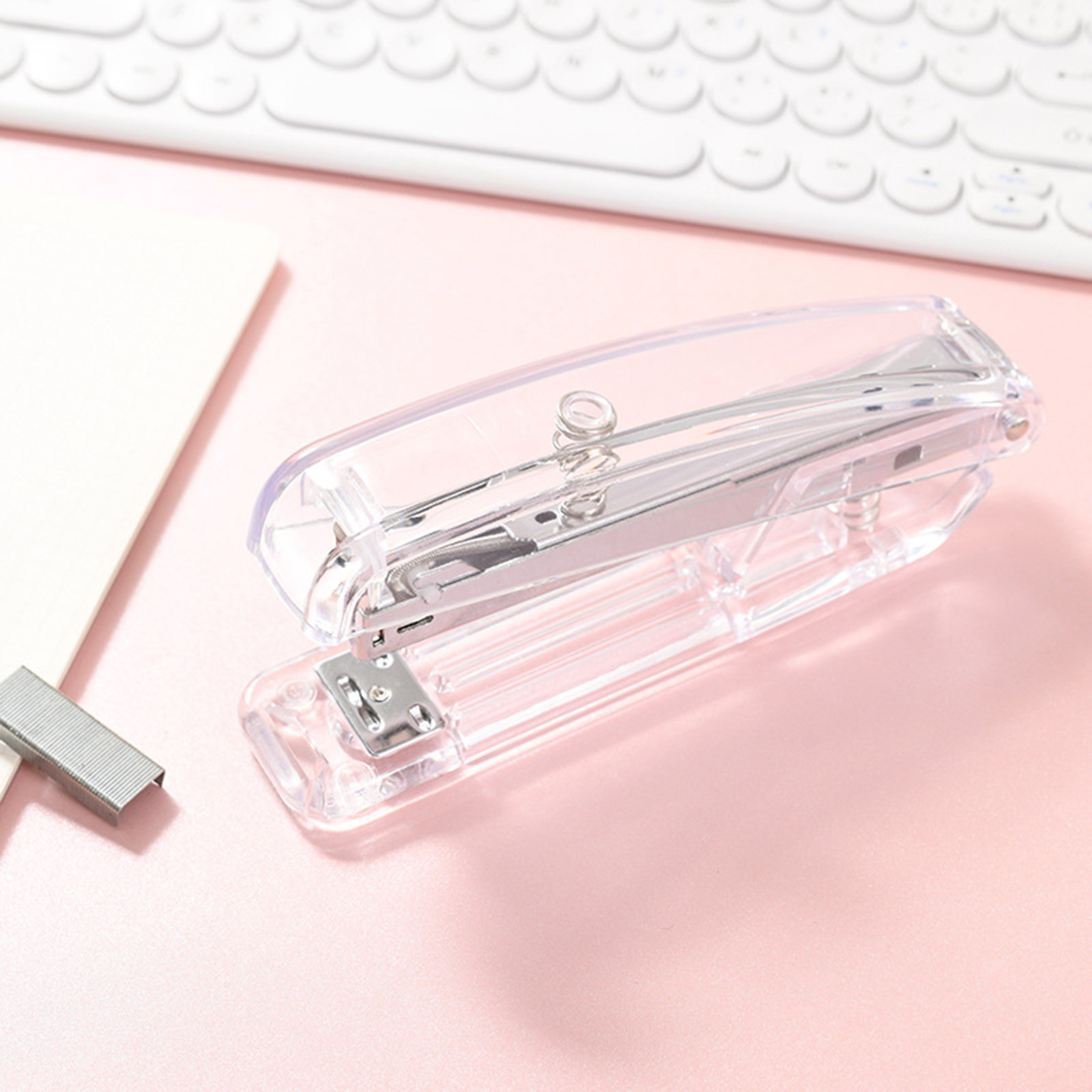 Transparent Rose Gold Acrylic Desktop Stapler 4
