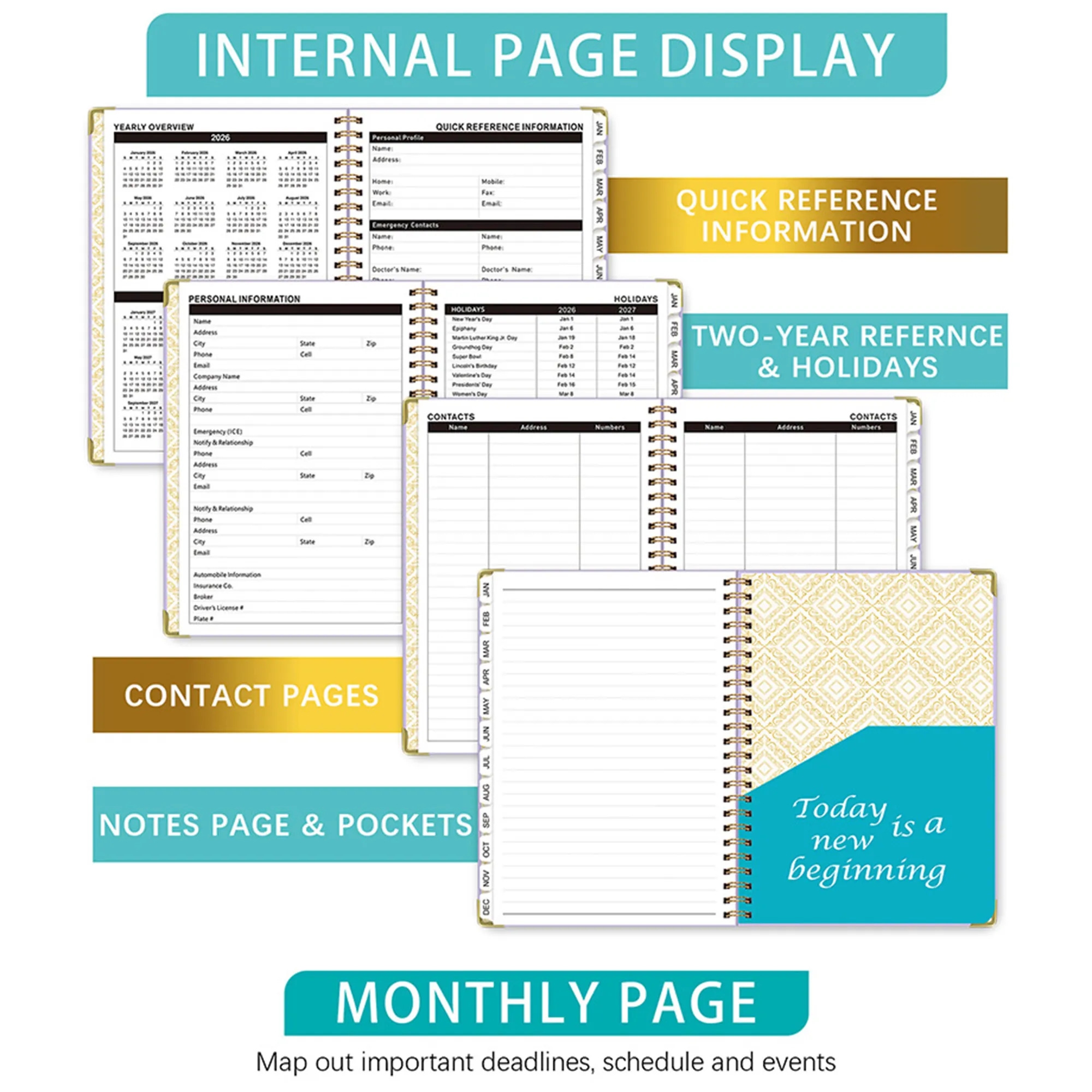 Coil Notebook Weekly Planner Calendar Professional Organizer 6