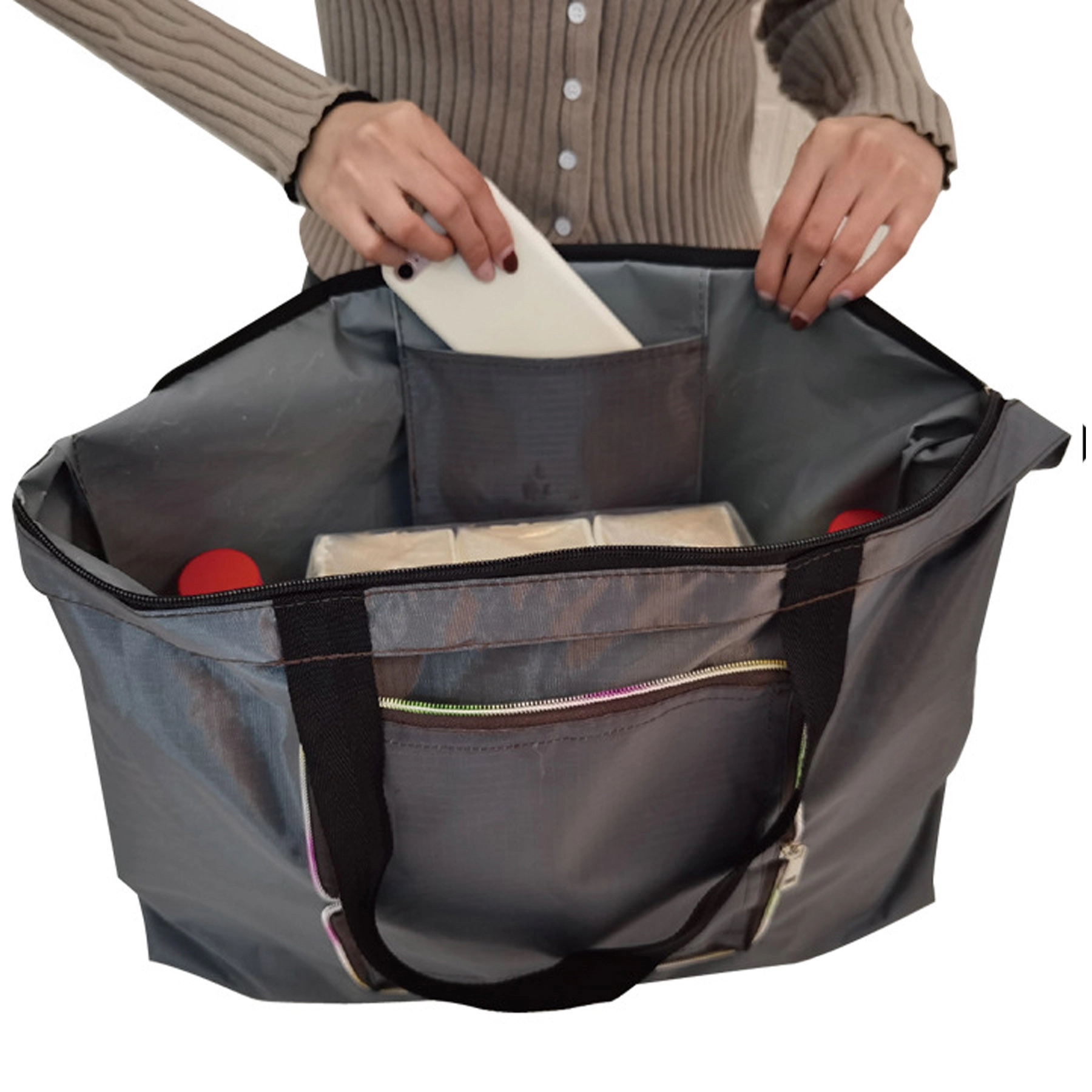Large Capacity Lightweight Shopping Tote, custom tote bag with logo imprint 7