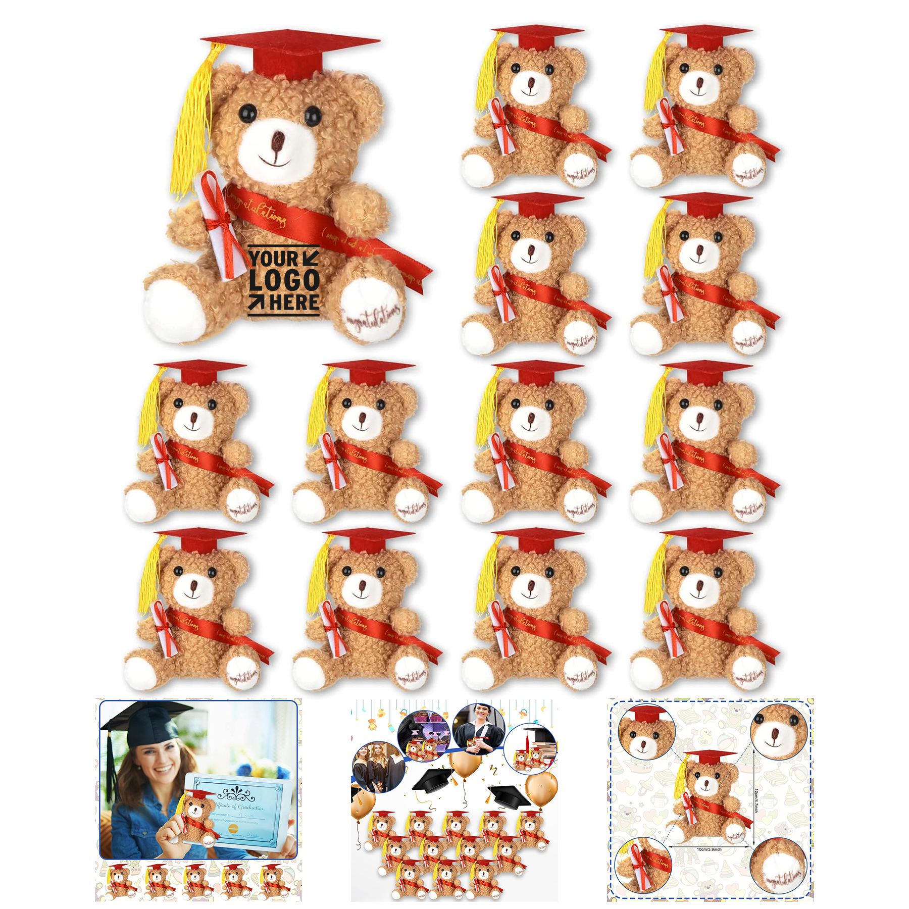 Graduation Plush Stuffed Toy Bear