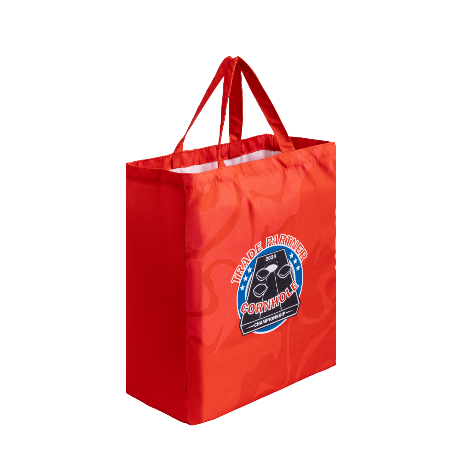 8 Oz. Sublimated Poly Canvas Shopping Tote Bag w/ Gusset (14" x 18" x 6") 3