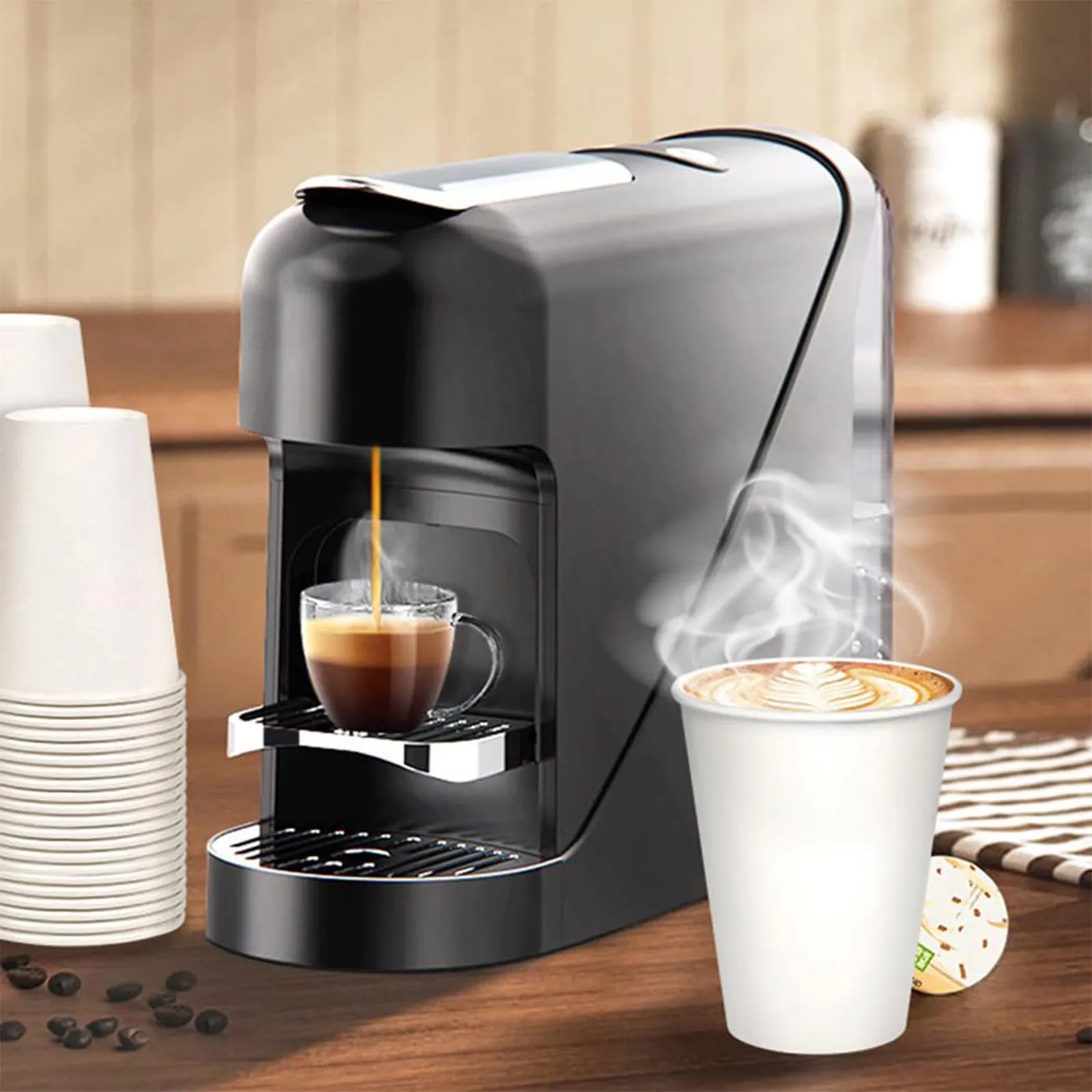 White Disposable Paper Coffee Cup Hot Cold Beverage Drinking 1