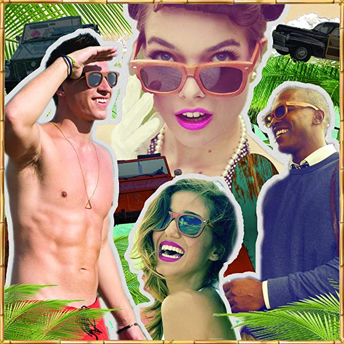 UV400 Wood Grain Sunglasses for Men Women 3