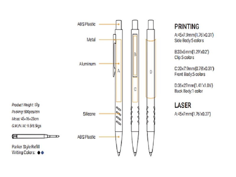 Black Matte Metal Body Click Ballpoint Pen 1