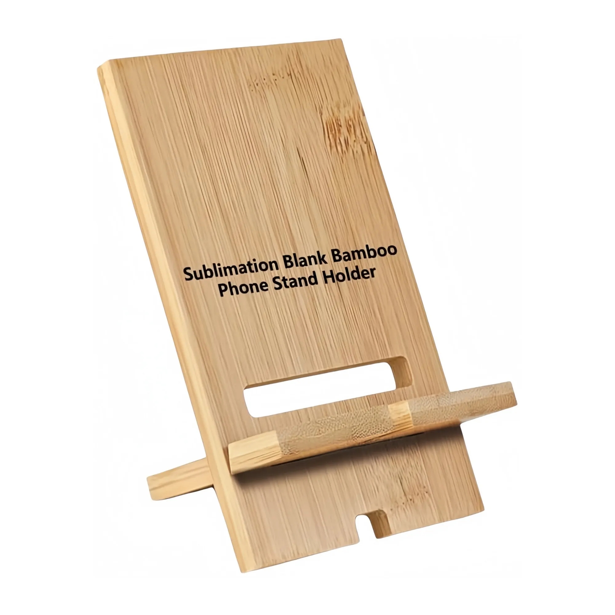 Elegant Bamboo Phone Stand with Charging Hole 5