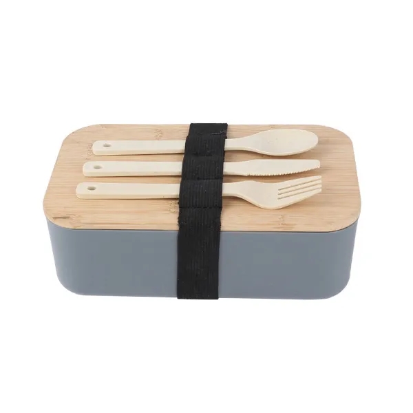 Bento Wheat Straw Lunch Set With Bamboo Lid 3