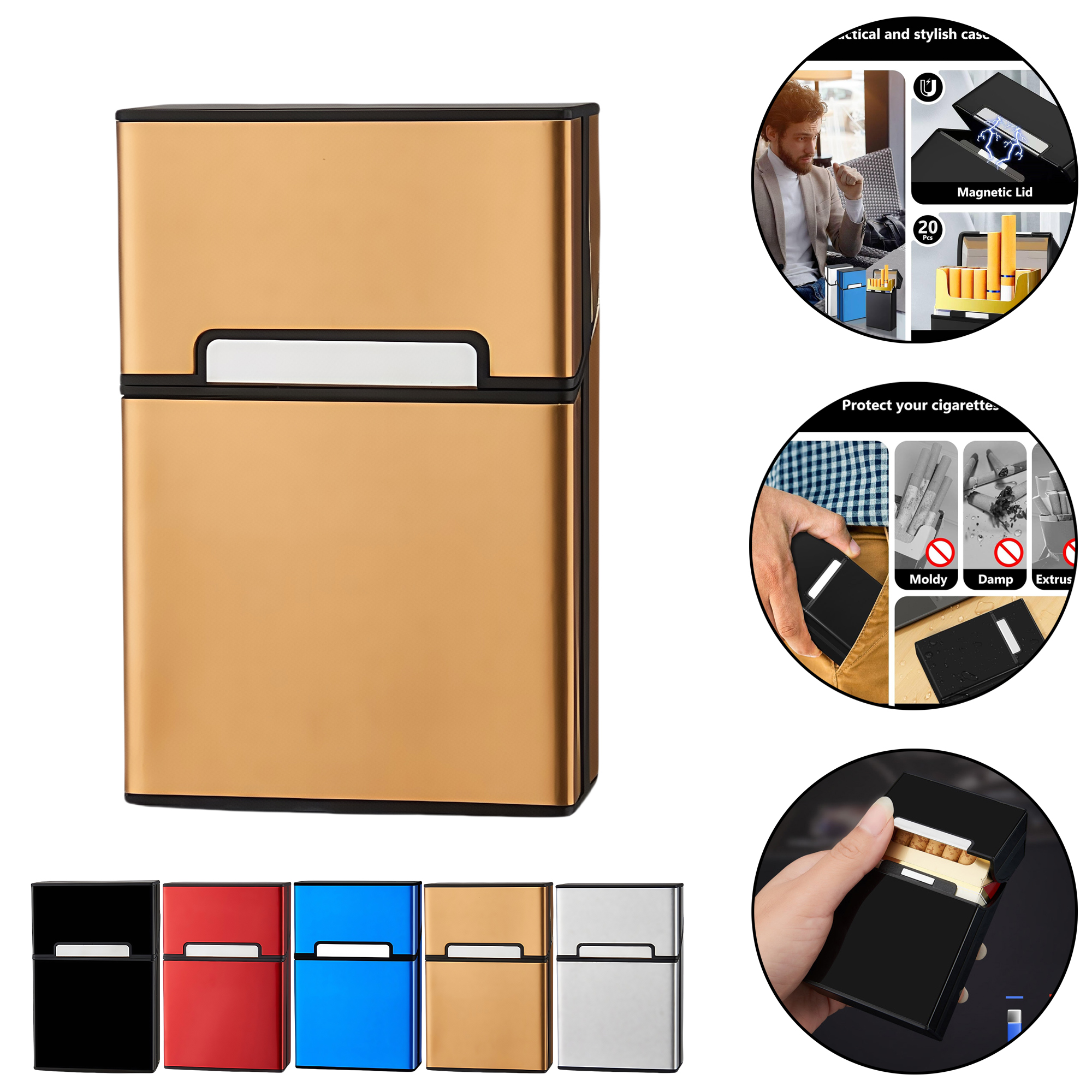 Aluminum Cigarette Case for 20 Regular Cigs 4