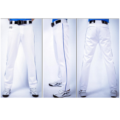 Premium Full Length Solid Color Baseball Pants w/ Piping - 2