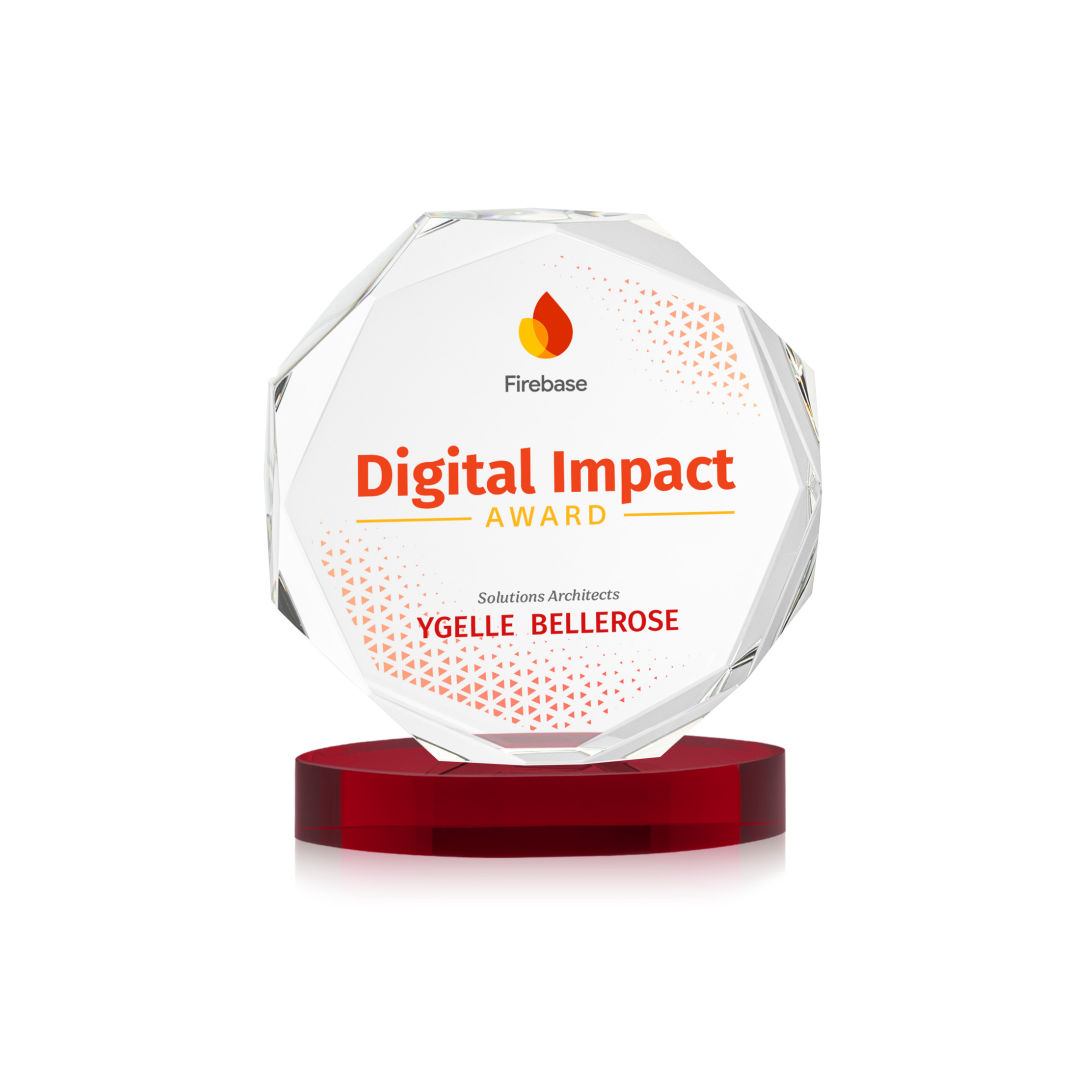 Acadian VividPrint™ Award on Alberton Base - Red 4