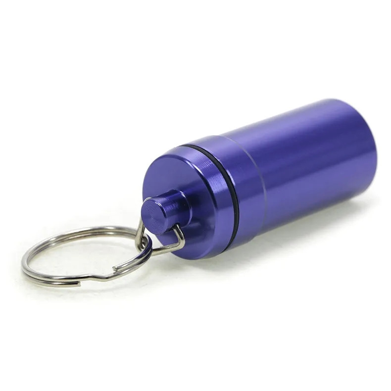 Metallic Aluminum Pill Bottle Keychains 7