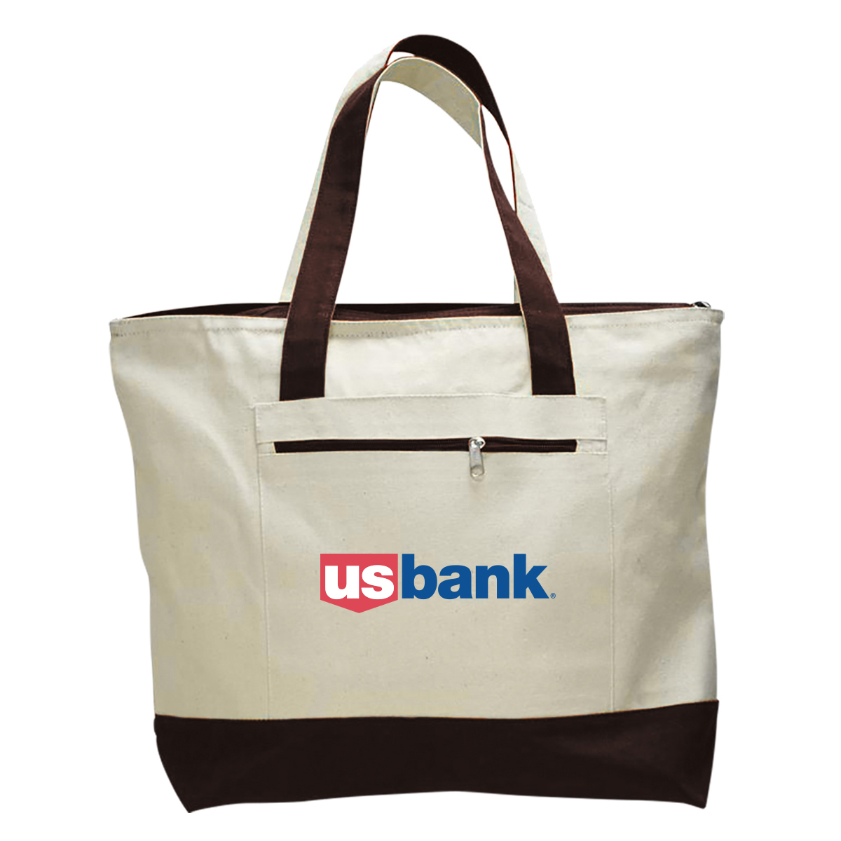 DailyMate Heavy Canvas Zipper Tote Bag with Color Handles, custom tote bag with logo imprint 8
