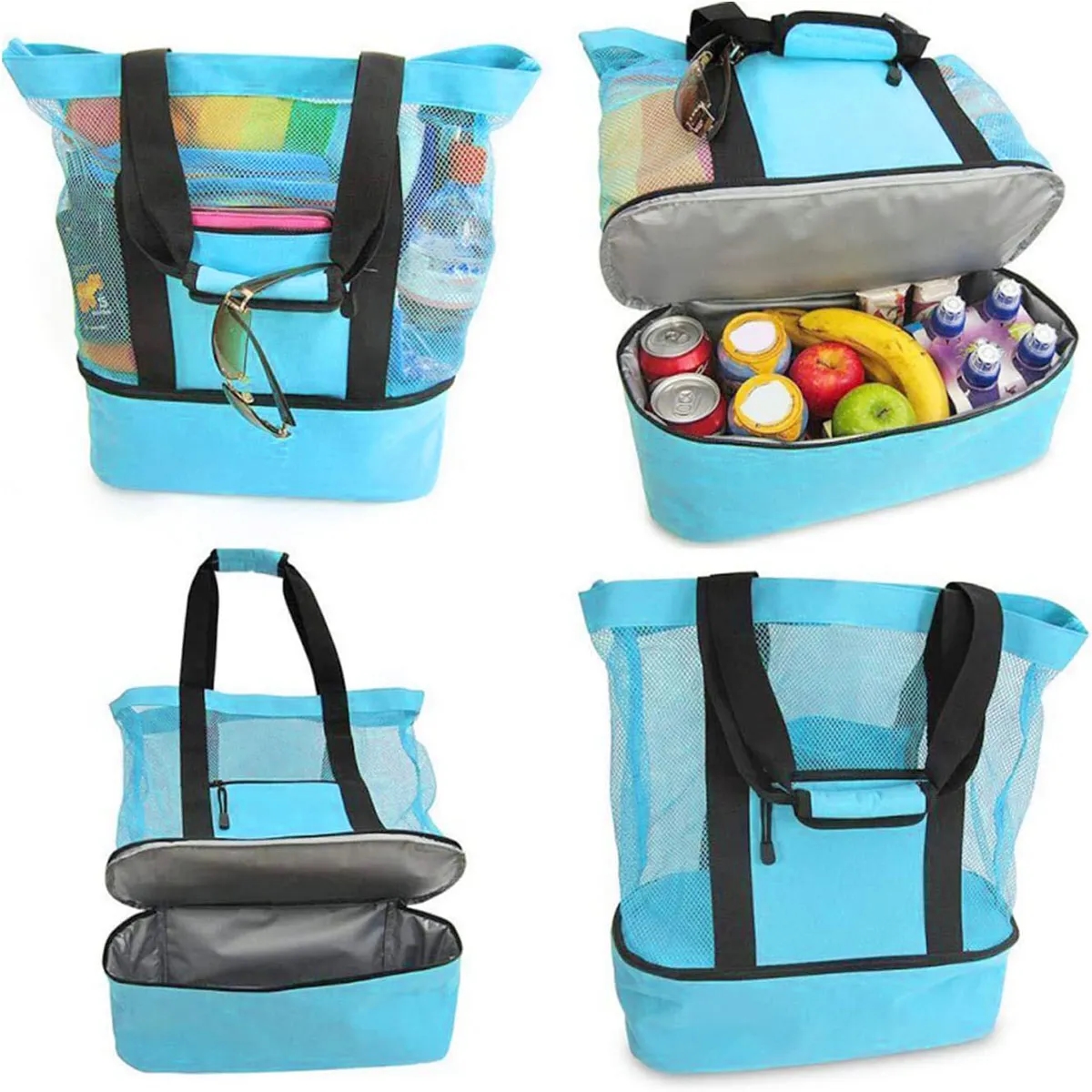 Mesh Beach Cooler Clear Tote Bag 8