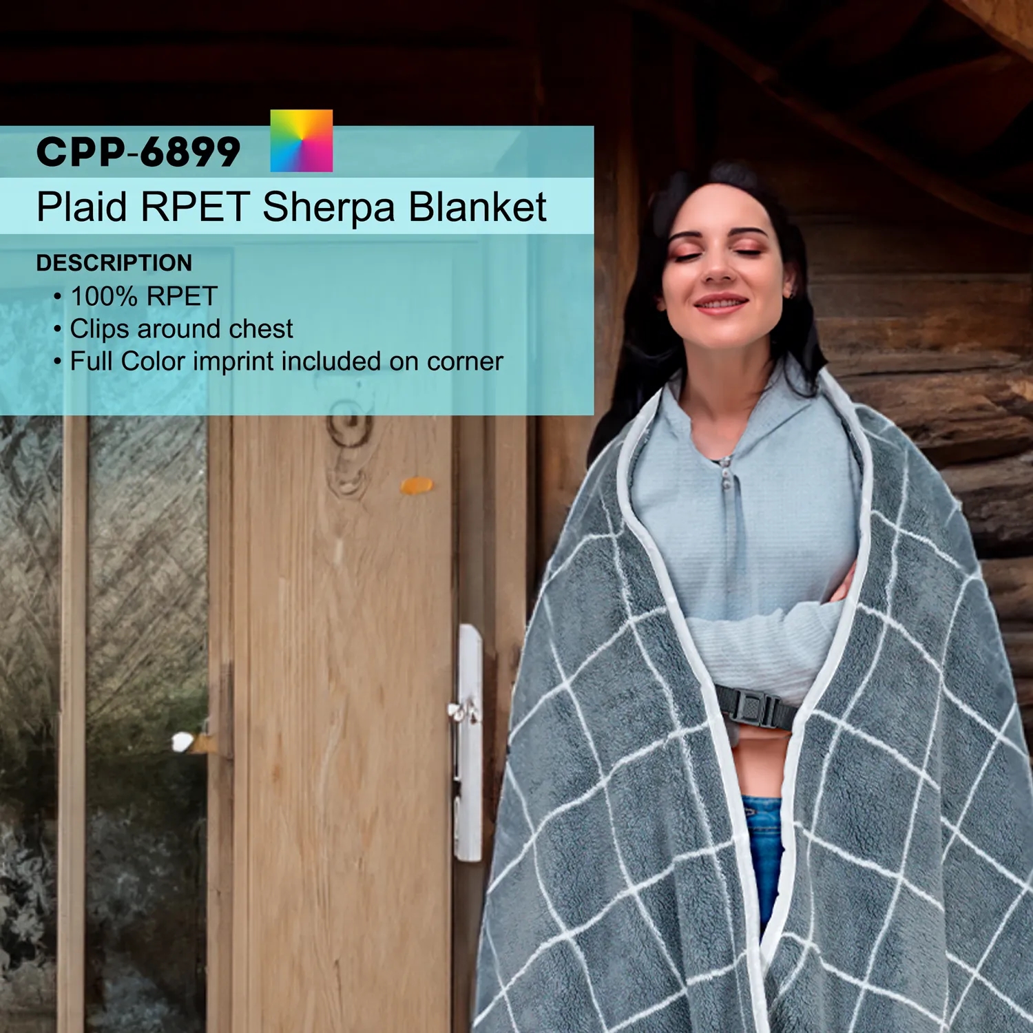 Plaid Recycled Sherpa Blanket 2