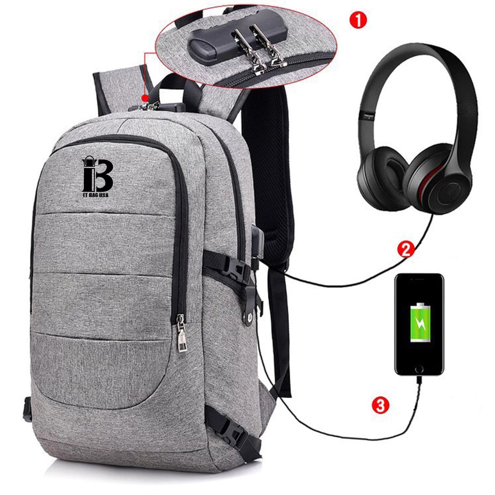 15.6 Inch Travel Laptop Backpack With Usb Charging Port 4