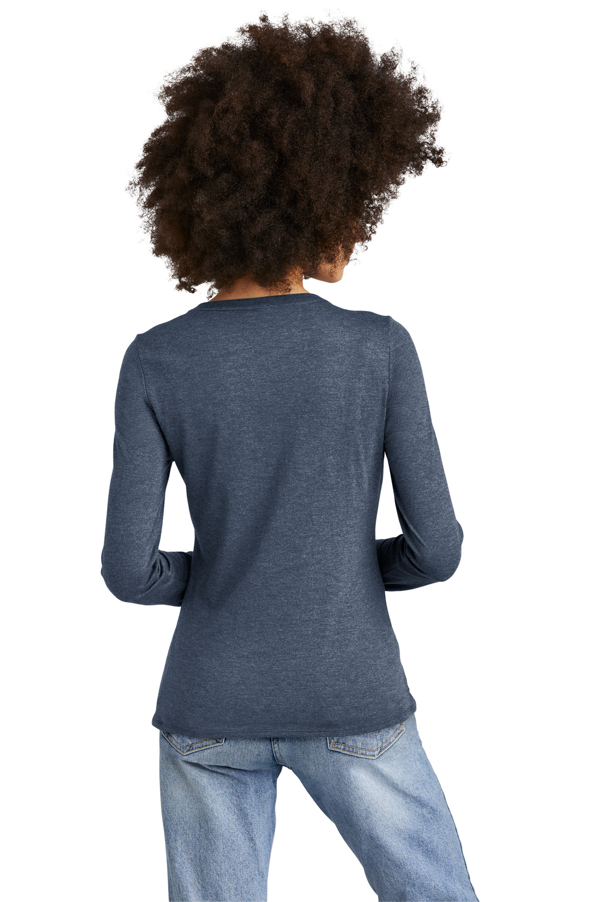 District Women's Perfect Tri Long Sleeve V-Neck Tee DT135 114