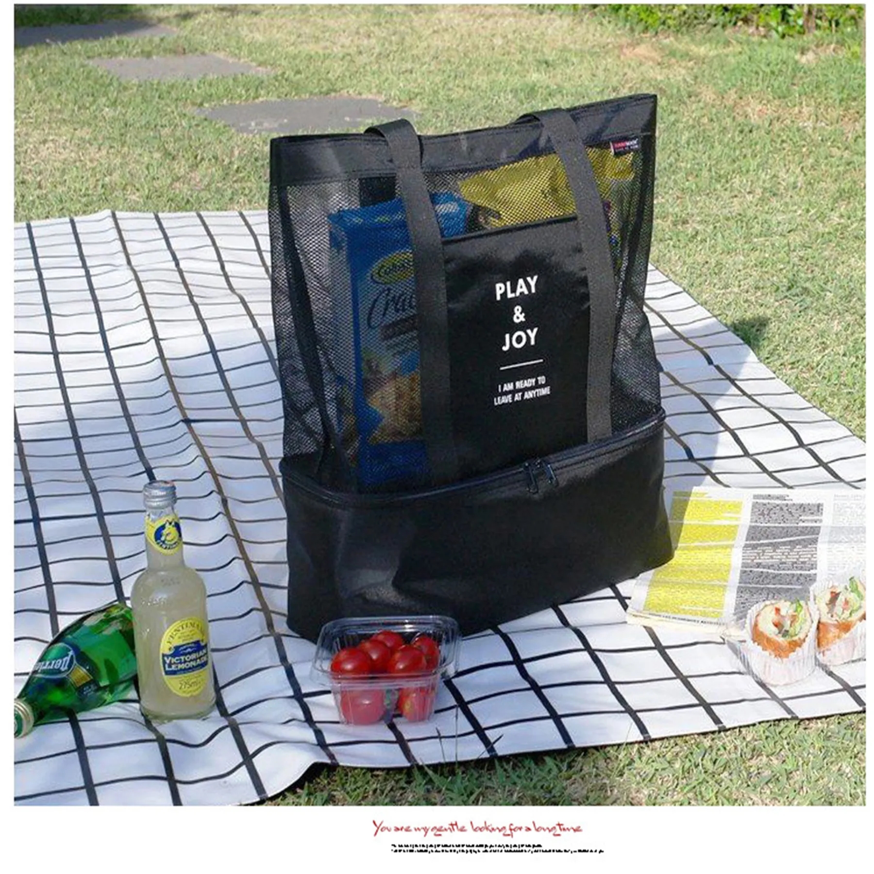 2 In 1 Mesh Tote Bag with Cooler 4