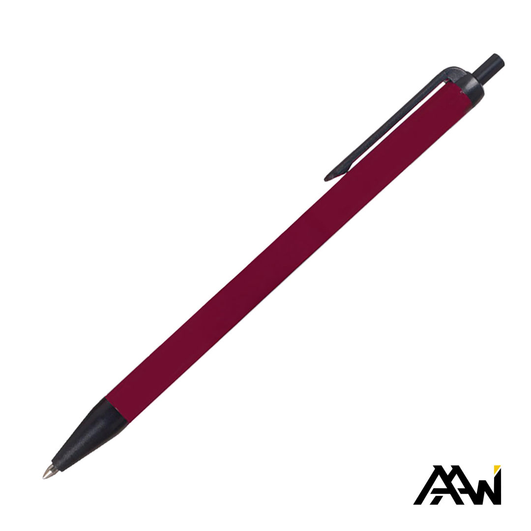 Value Slim Pen w/Glossy Colored Barrel - Matte Black Accent 3