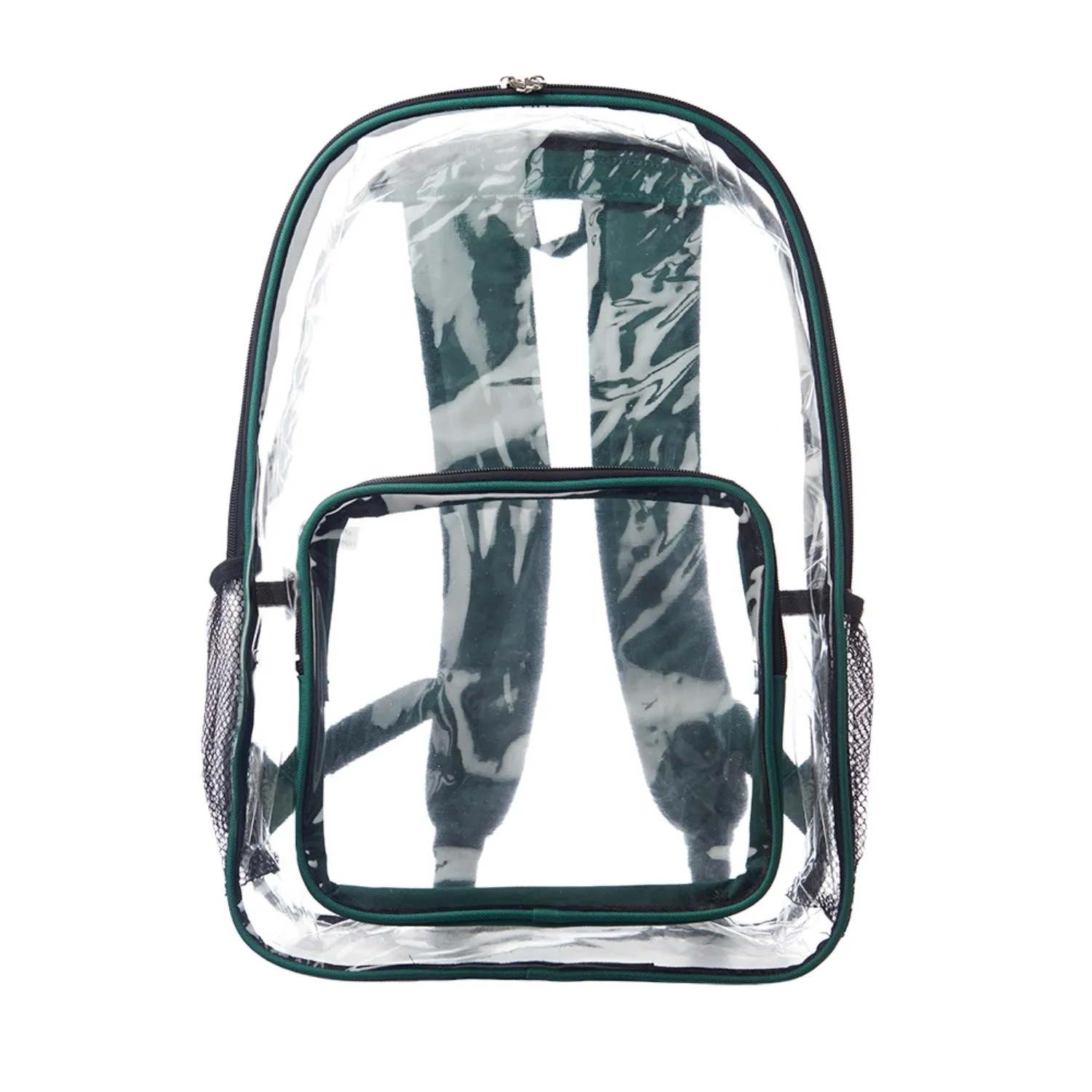 Economy Clear Plastic Backpack with Mesh Pocket 3