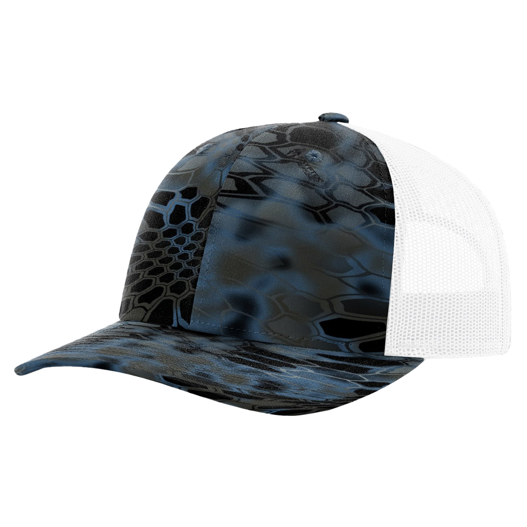 Richardson 112P Printed 6-Panel Snapback Trucker Hat w/Leatherette Adhesive Patches 43