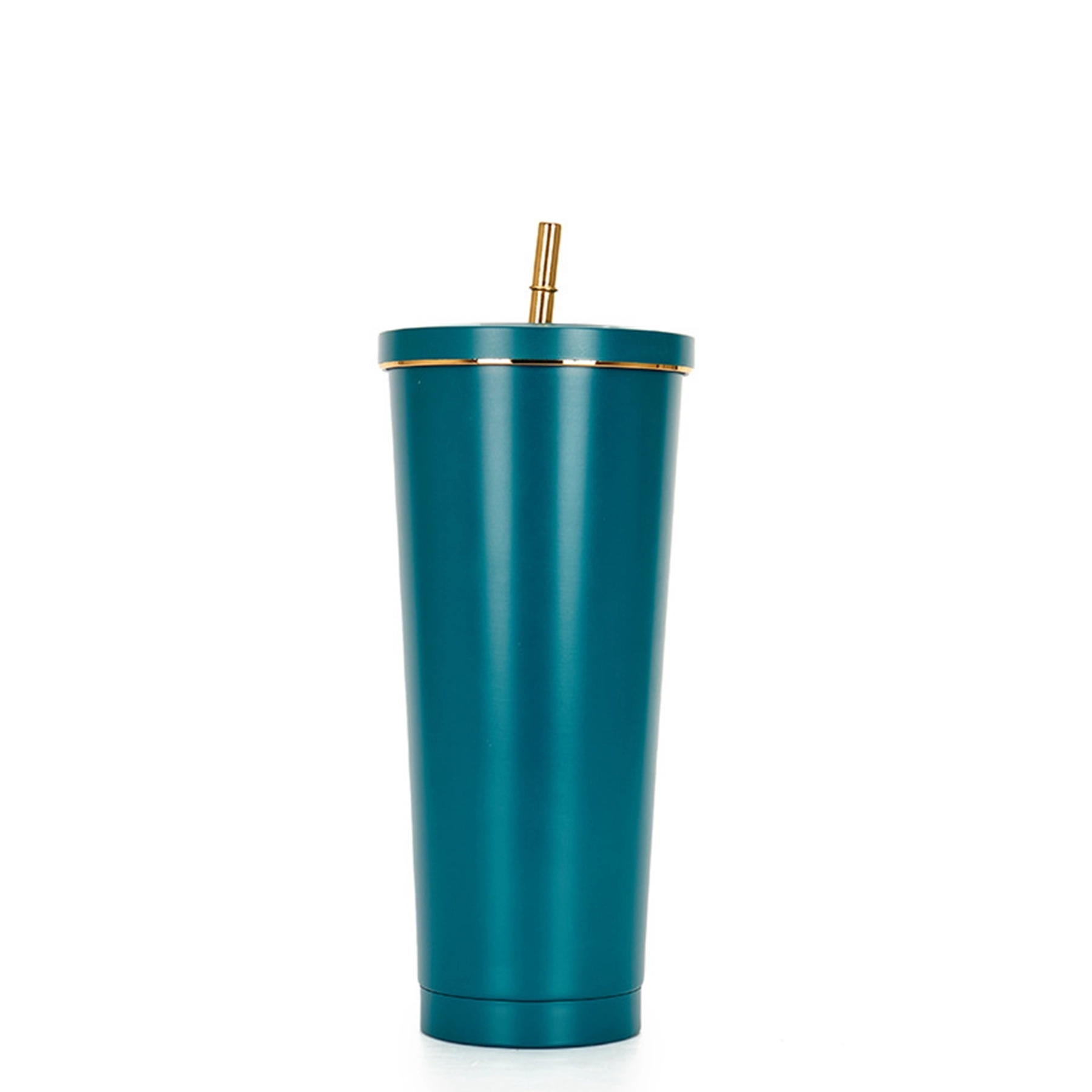 25 Oz. Double Wall Gold Edge Tumbler With Straw & Lid 4