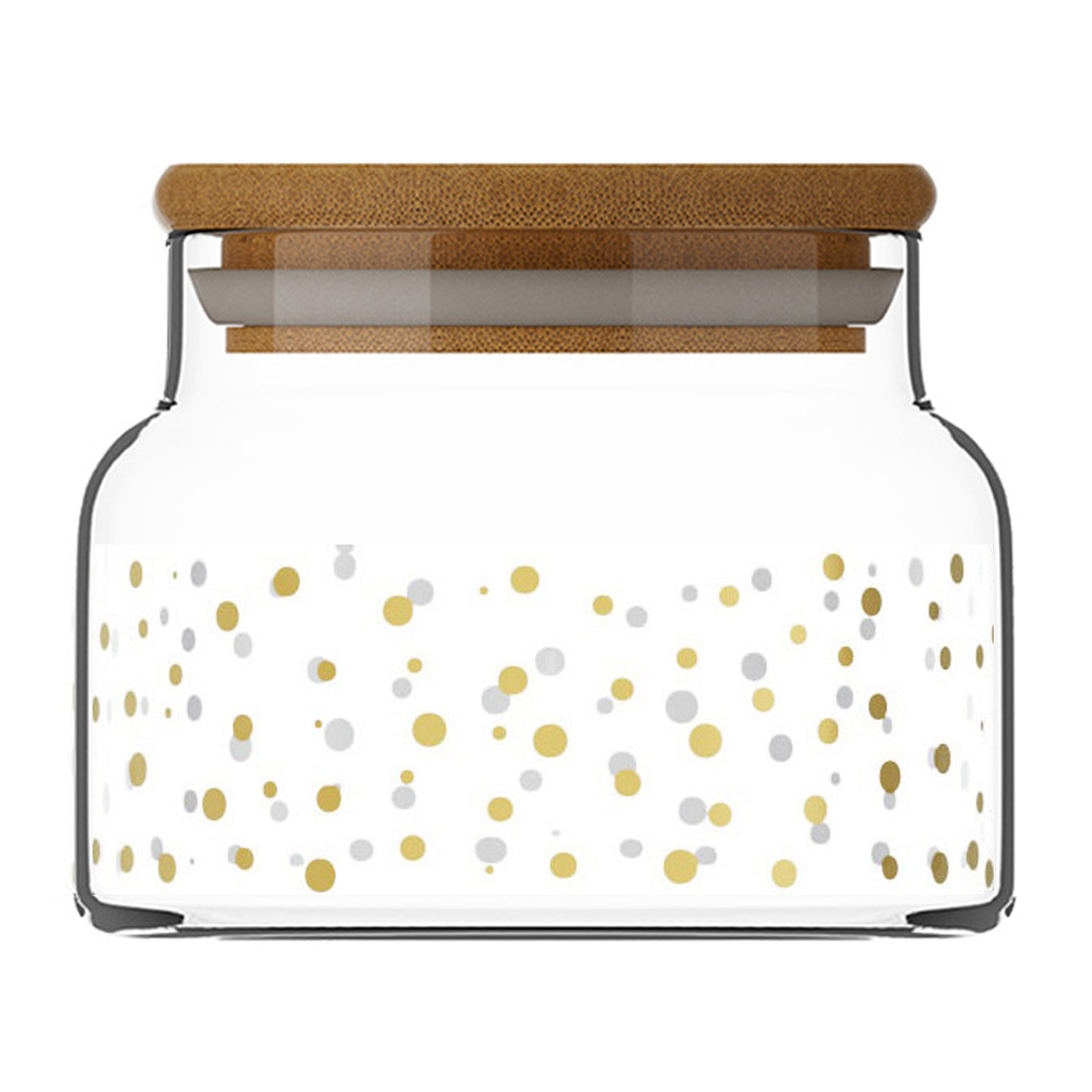8oz Bamboo Lid Clear Glass Storage Jar 19